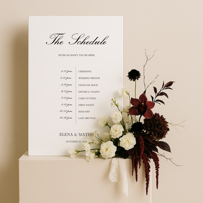 Schedule Sign I | Reina Collection | Wedding Signage