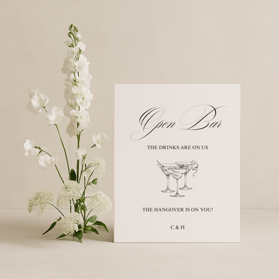 Drinks & Bar Sign VI | Florence Collection | Wedding Signage