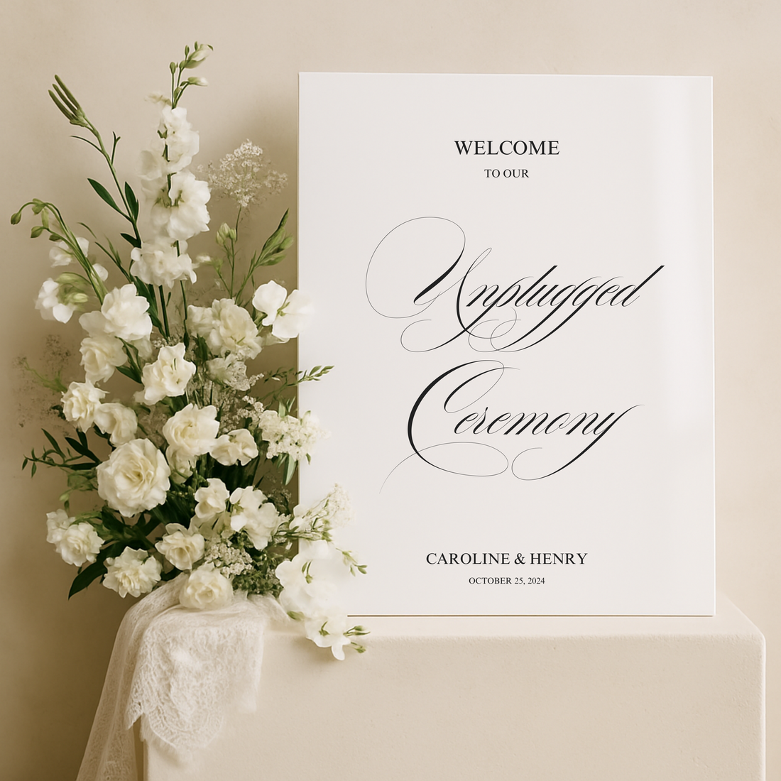 Unplugged Ceremony Sign II | Florence Collection | Wedding Signage