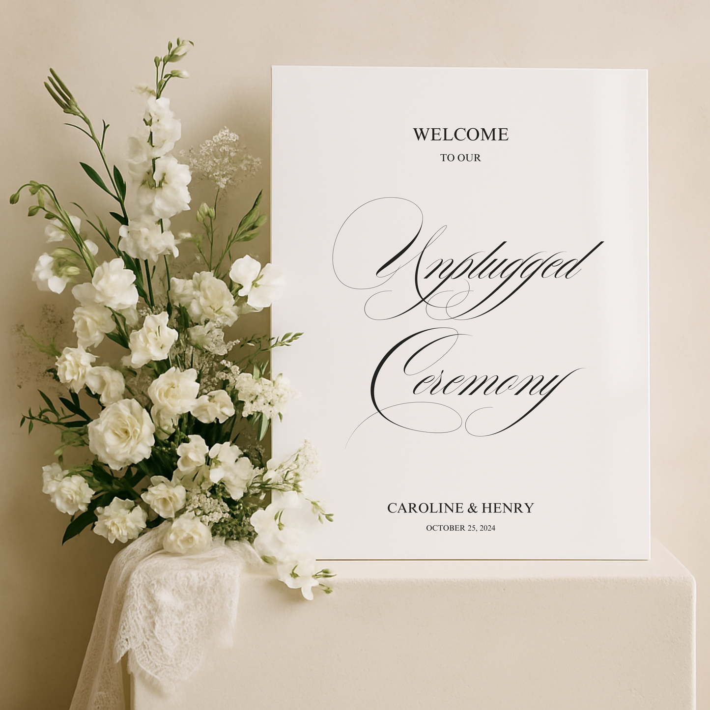 Unplugged Ceremony Sign II | Florence Collection | Wedding Signage