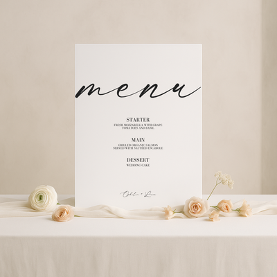 Menu Sign III | Aria Collection | Wedding Signage