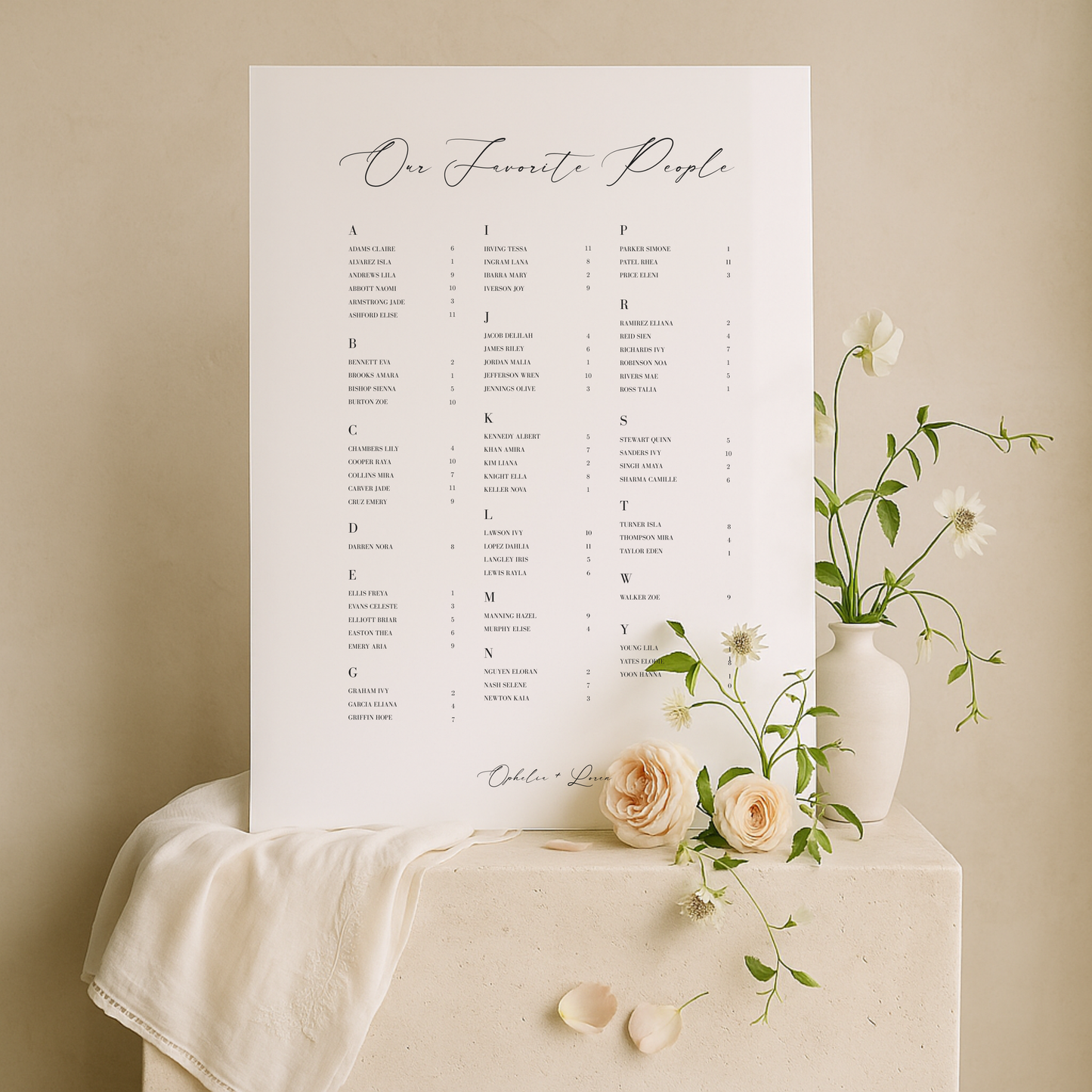 Seating Chart Sign II | Aria Collection | Wedding Signage