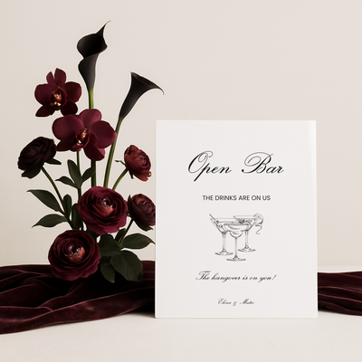 Drinks & Bar Sign VI | Reina Collection | Wedding Signage