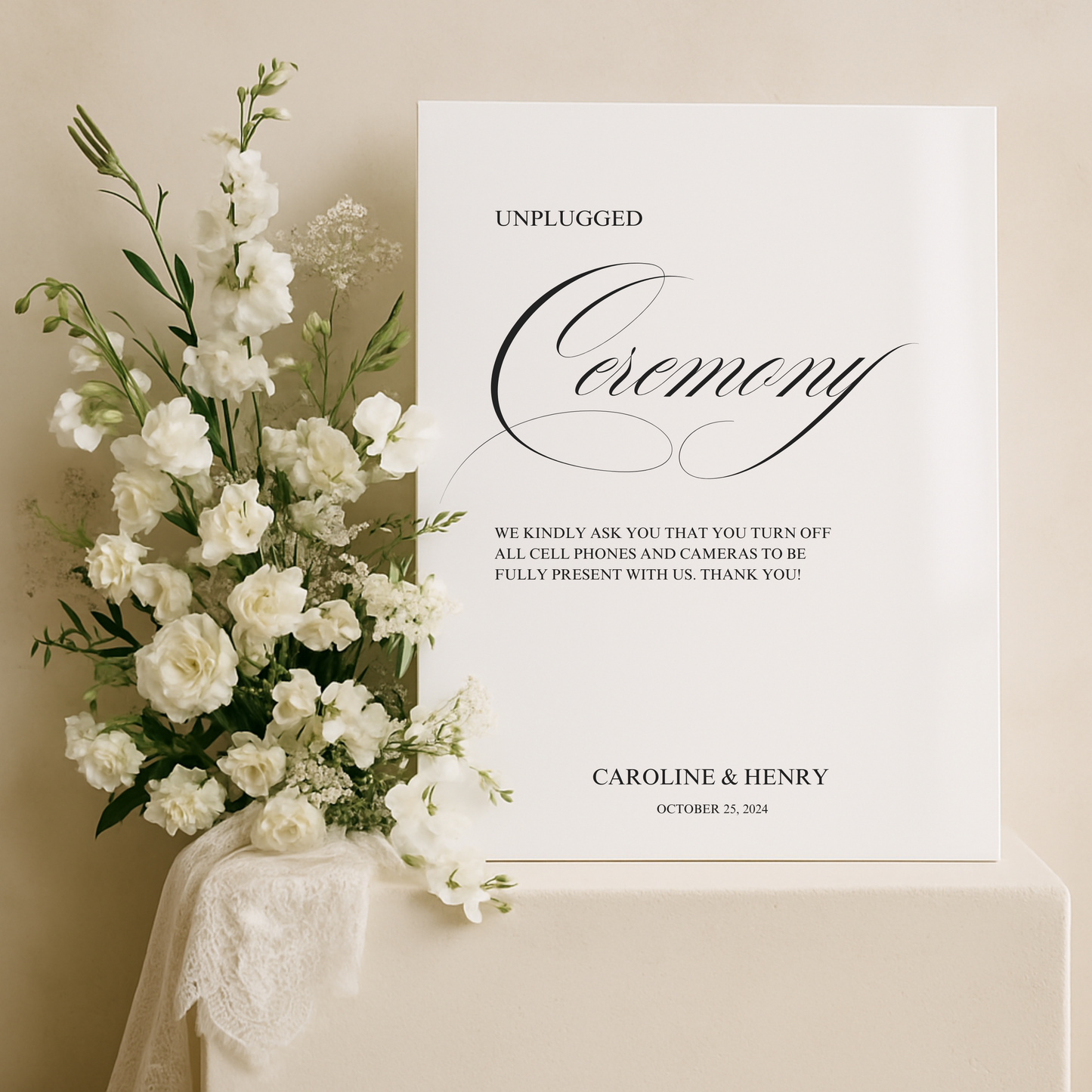 Unplugged Ceremony Sign I | Florence Collection | Wedding Signage