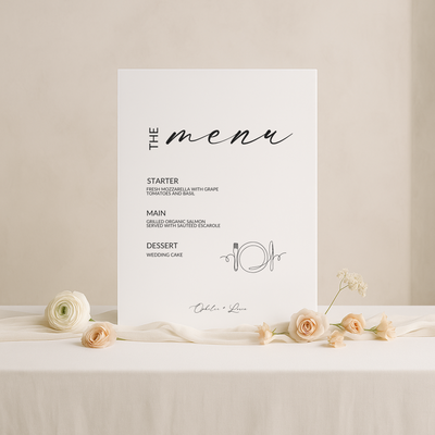 Menu Sign IV | Aria Collection | Wedding Signage