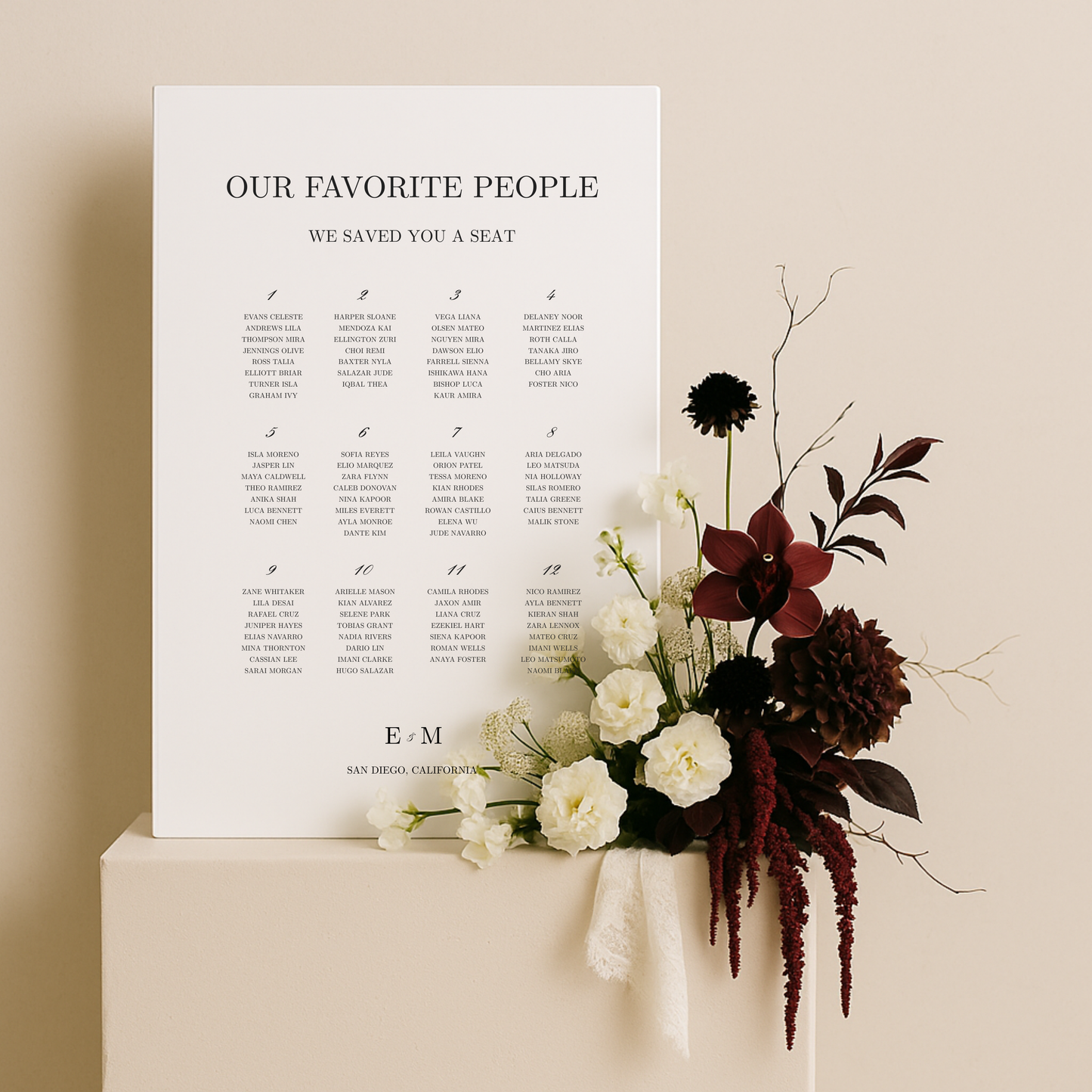 Seating Chart Sign III | Reina Collection | Wedding Signage