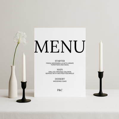 Menu Sign III | Moda Collection | Wedding Signage
