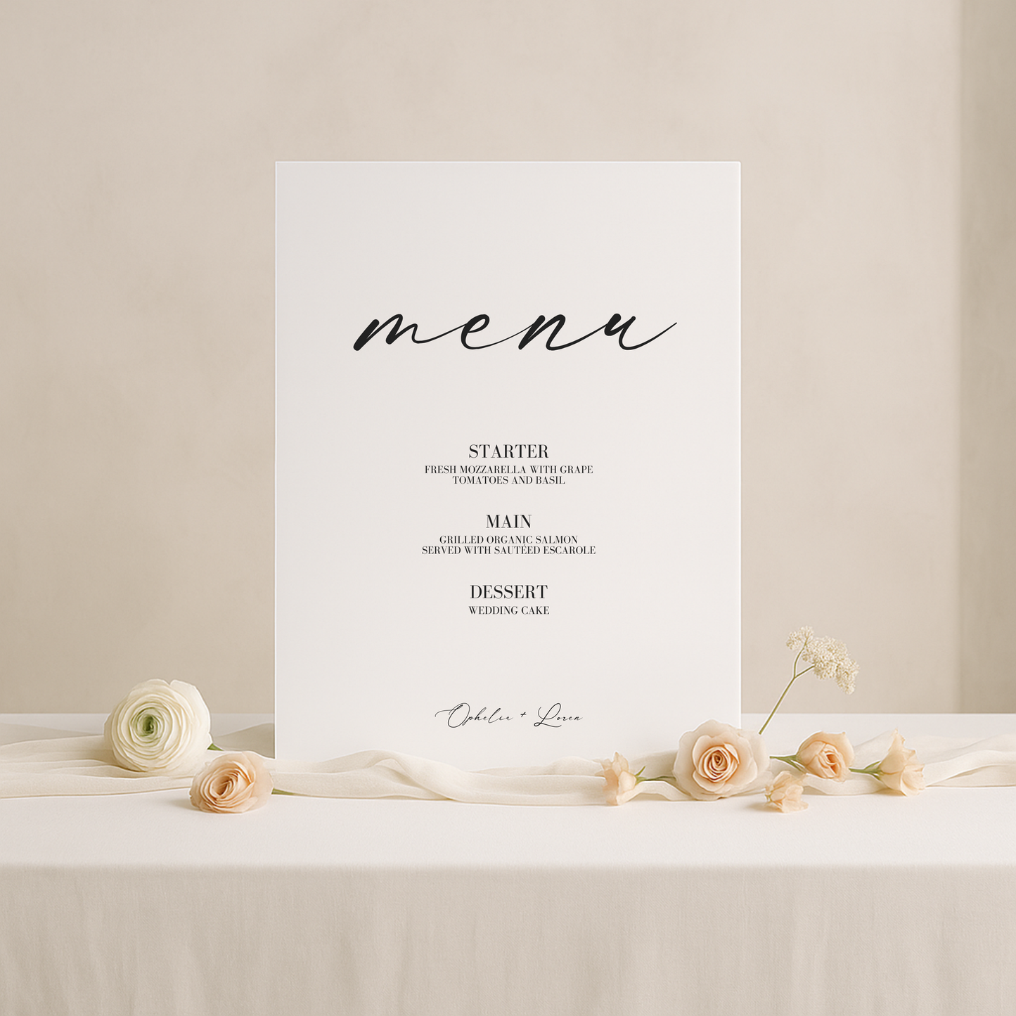 Menu Sign I | Aria Collection | Wedding Signage