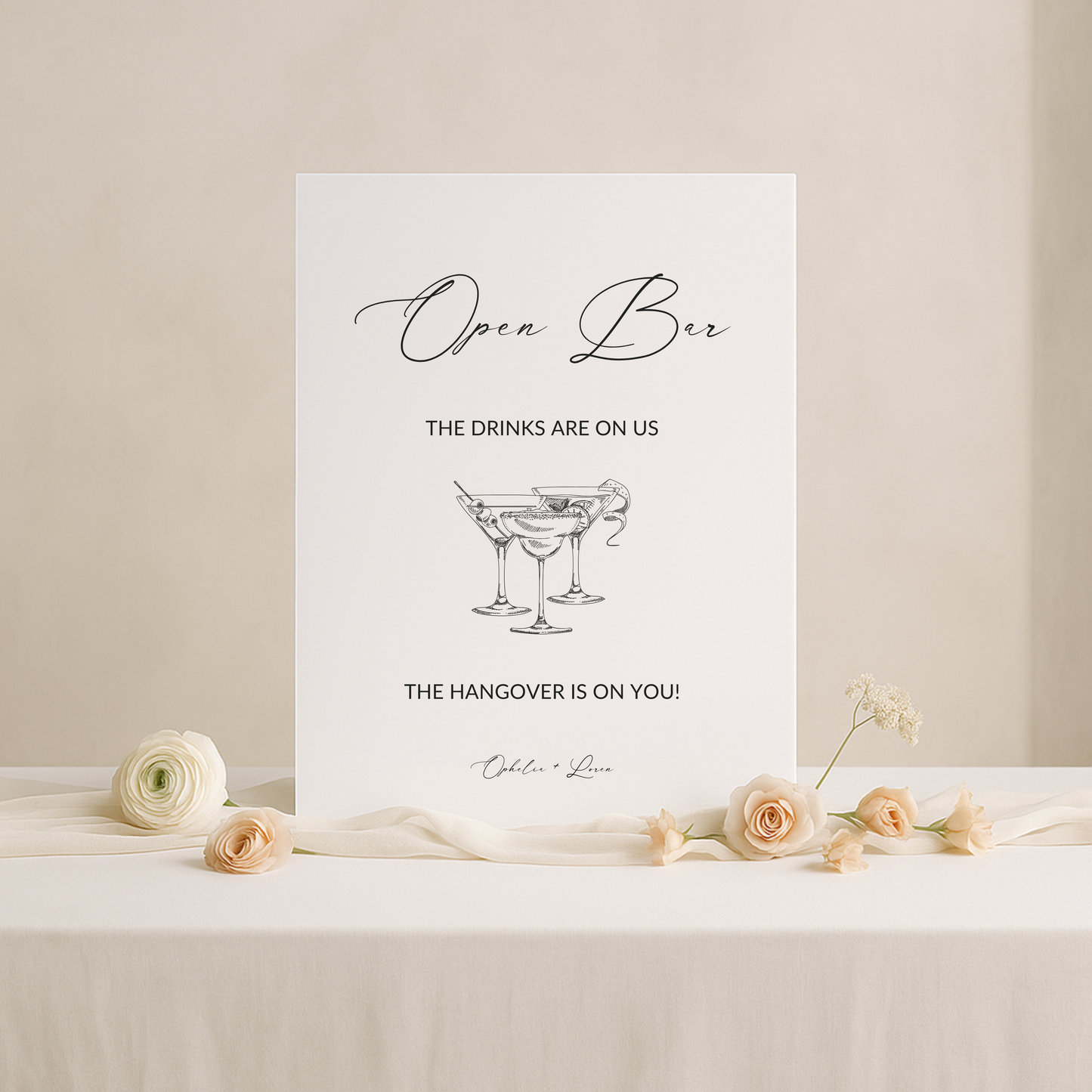 Drinks & Bar Sign VI | Aria Collection | Wedding Signage