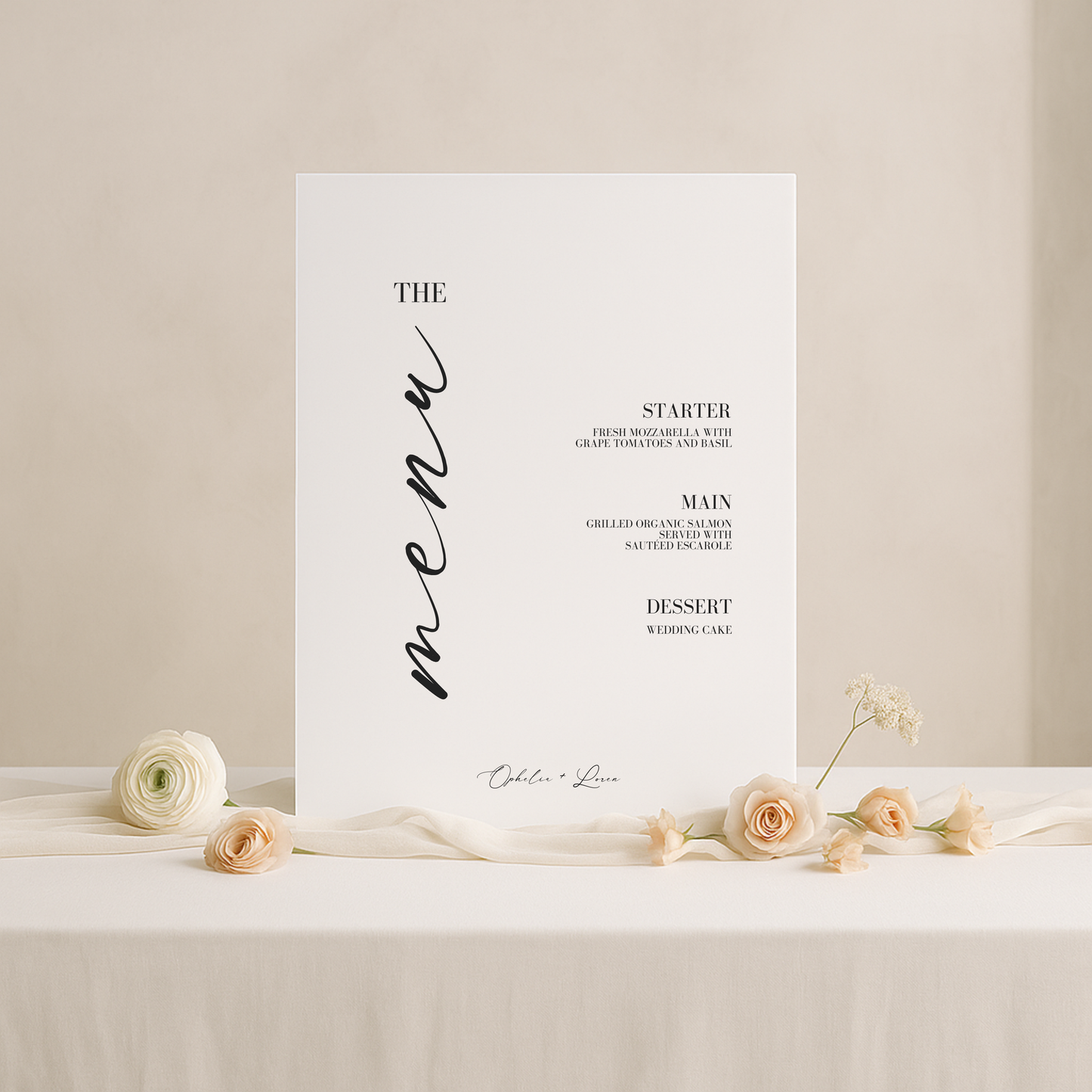 Menu Sign II | Aria Collection | Wedding Signage