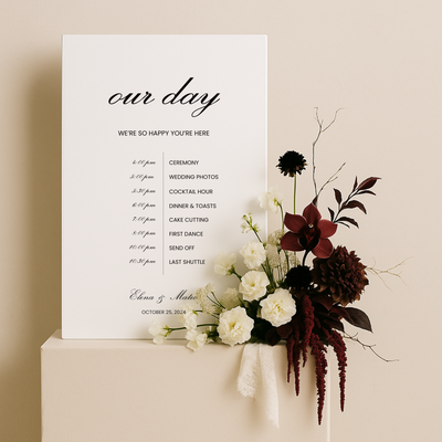 Schedule Sign I | Reina Collection | Wedding Signage