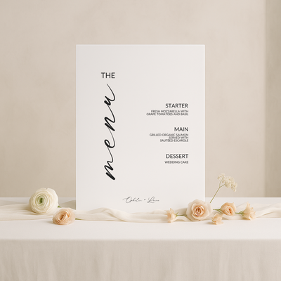 Menu Sign II | Aria Collection | Wedding Signage