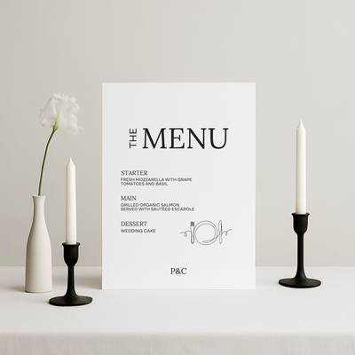 Menu Sign IV | Moda Collection | Wedding Signage