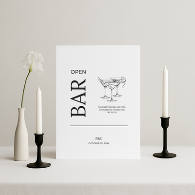 Drinks & Bar Sign V | Moda Collection | Wedding Signage