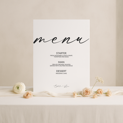 Menu Sign III | Aria Collection | Wedding Signage