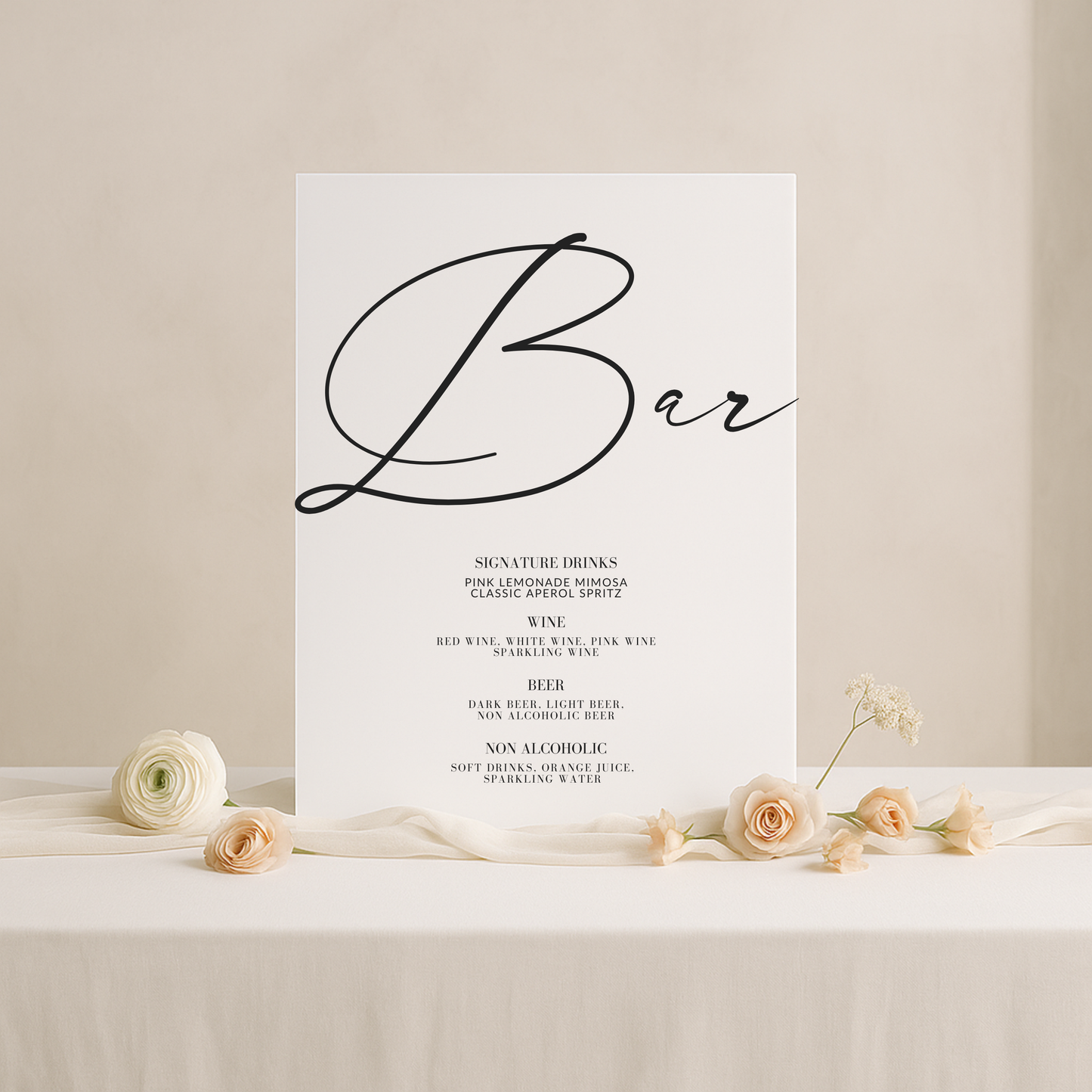 Drinks & Bar Sign II | Aria Collection | Wedding Signage