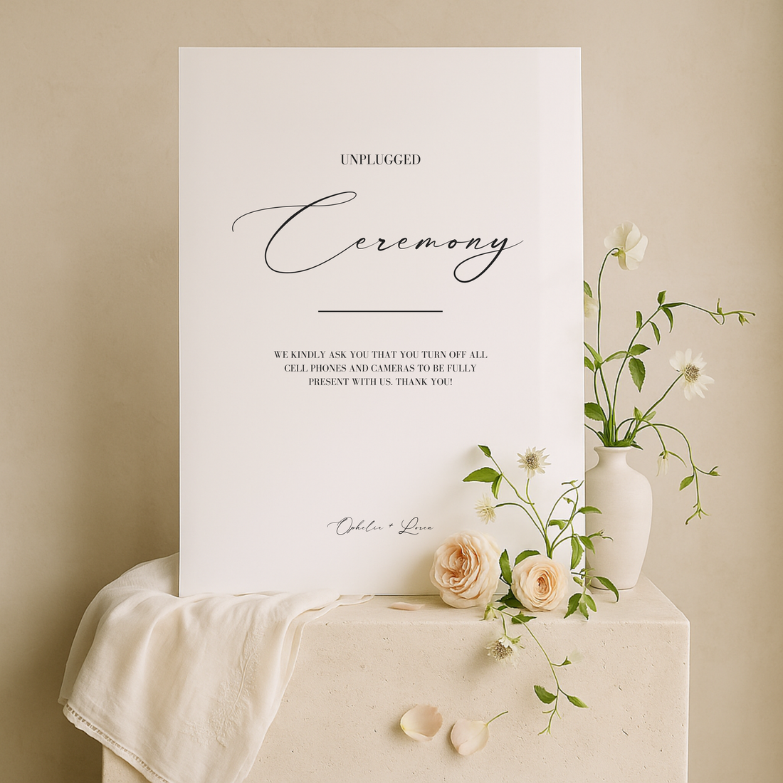 Unplugged Ceremony Sign I | Aria Collection | Wedding Signage