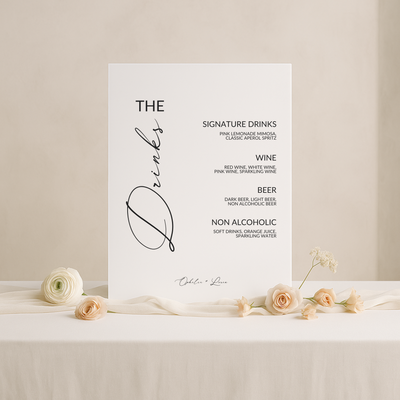 Drinks & Bar Sign I | Aria Collection | Wedding Signage