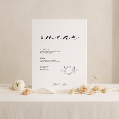 Menu Sign IV | Aria Collection | Wedding Signage