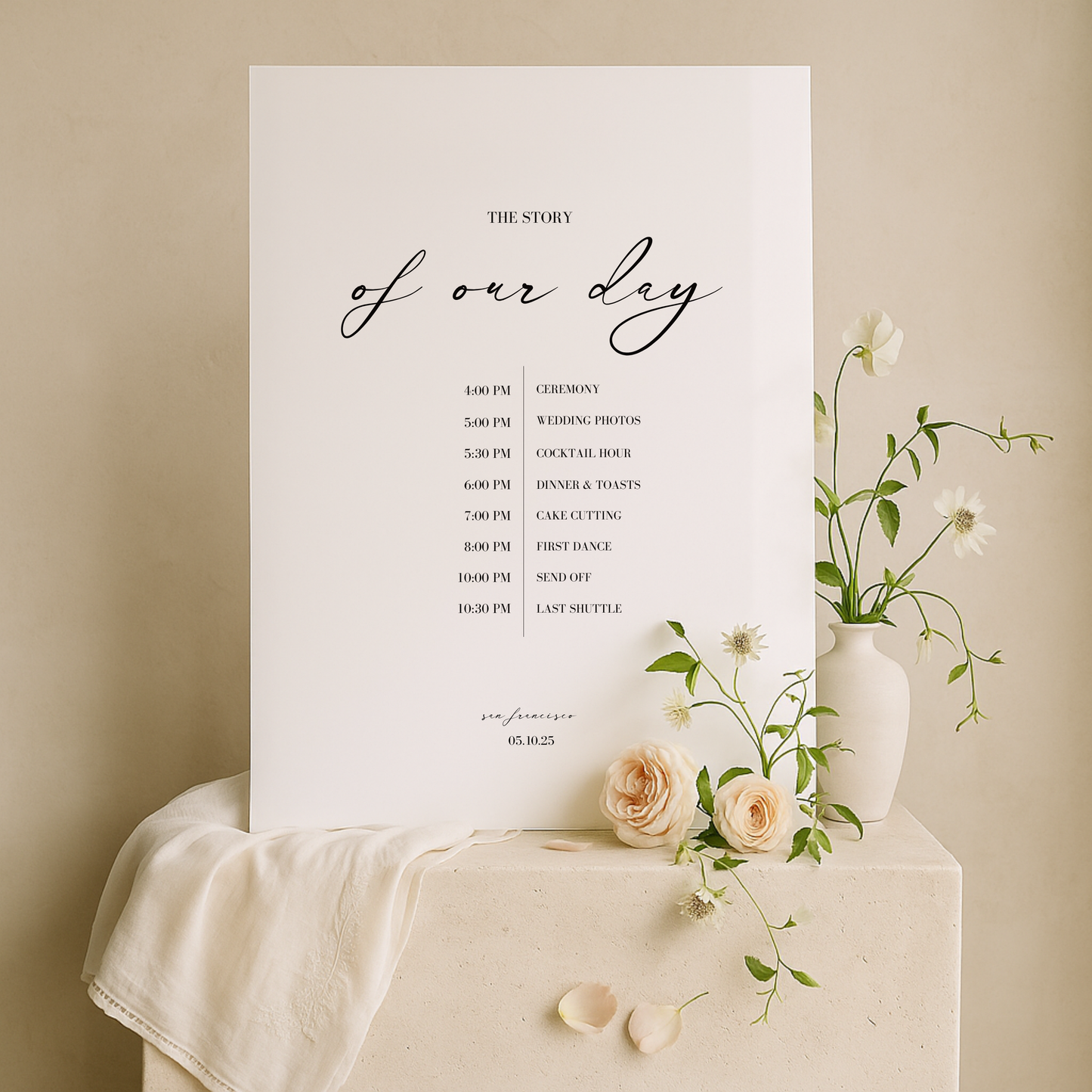 Schedule Sign I | Aria Collection | Wedding Signage