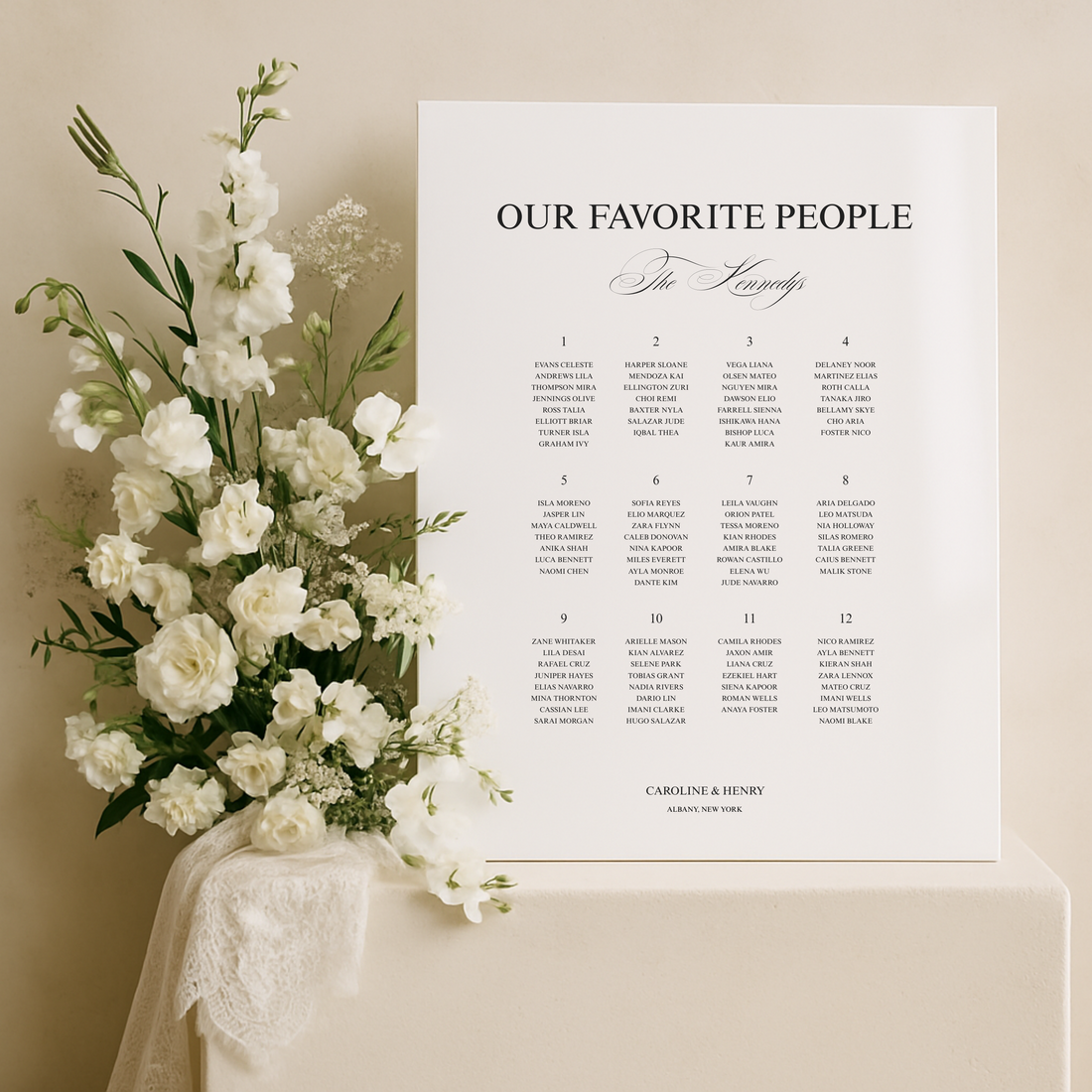 Seating Chart Sign I | Florence Collection | Wedding Signage
