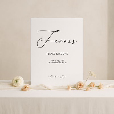 Favors Sign I | Aria Collection | Wedding Signage