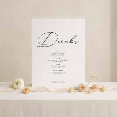 Drinks & Bar Sign IV | Aria Collection | Wedding Signage