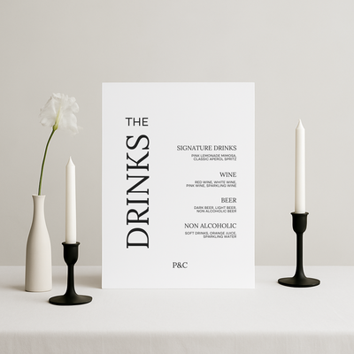 Drinks & Bar Sign I | Moda Collection | Wedding Signage