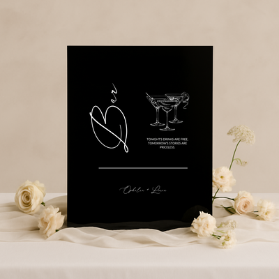 Drinks & Bar Sign V | Aria Collection | Wedding Signage