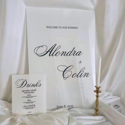 Custom Wedding Signage Suite | Acrylic Welcome & Seating Signs