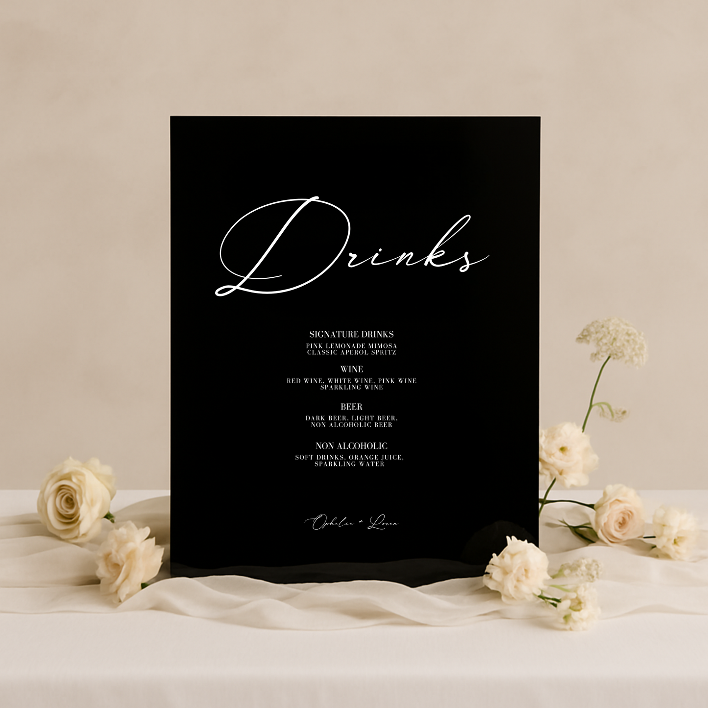 Drinks & Bar Sign IV | Aria Collection | Wedding Signage