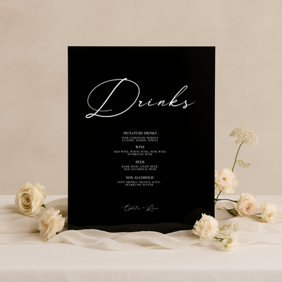 Drinks & Bar Sign IV | Aria Collection | Wedding Signage