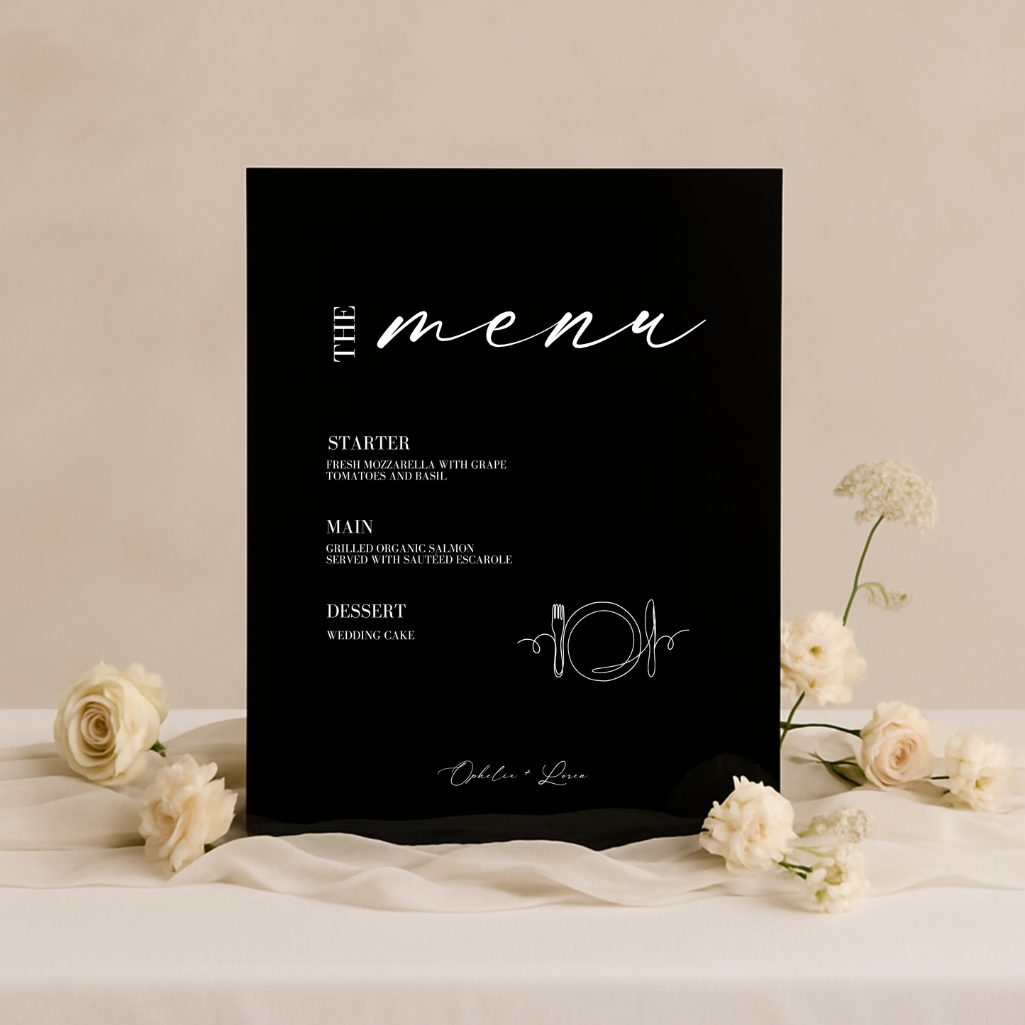 Menu Sign IV | Aria Collection | Wedding Signage