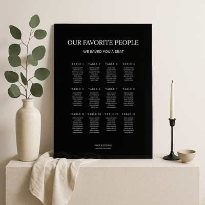 Seating Chart Sign I | Moda Collection | Wedding Signage