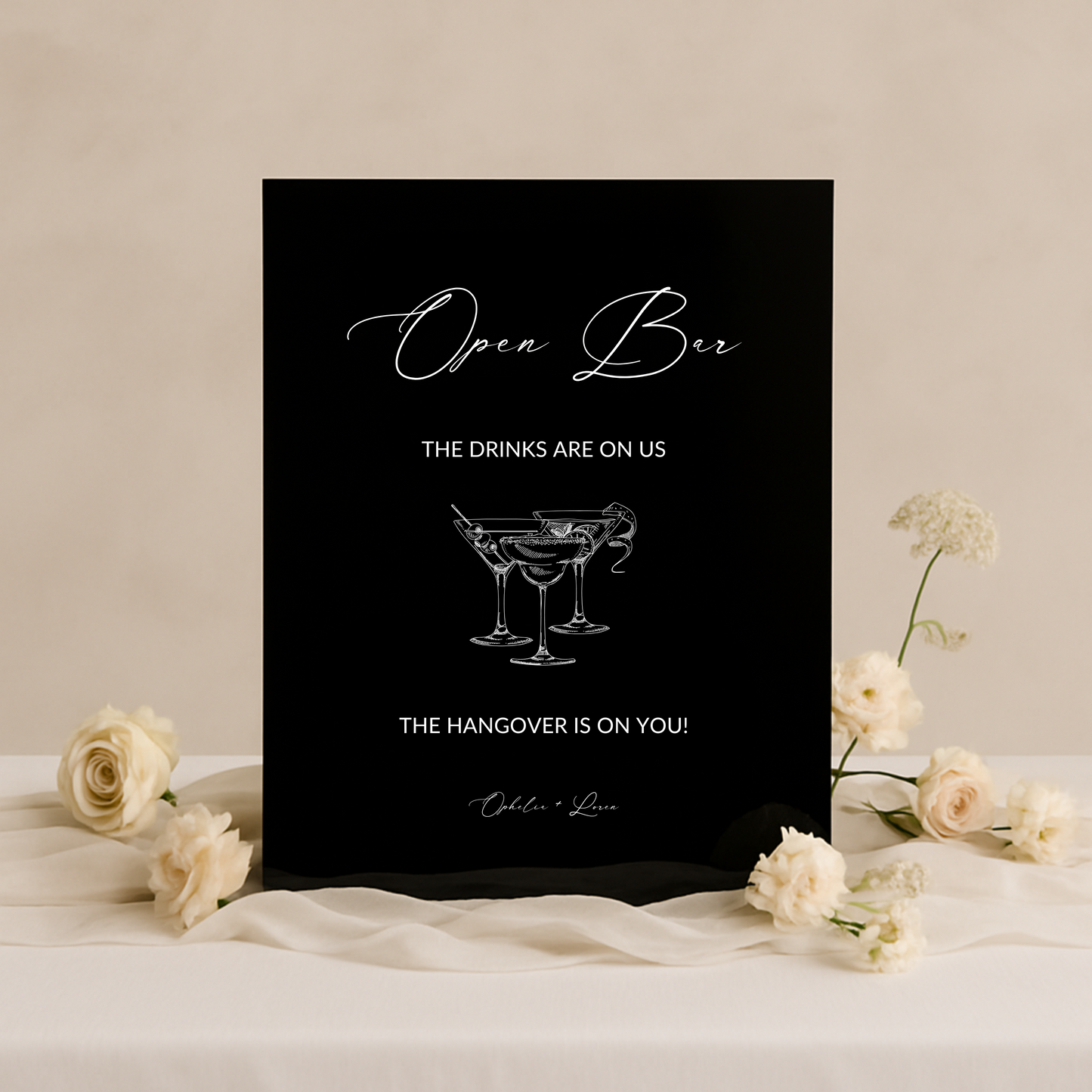 Drinks & Bar Sign VI | Aria Collection | Wedding Signage