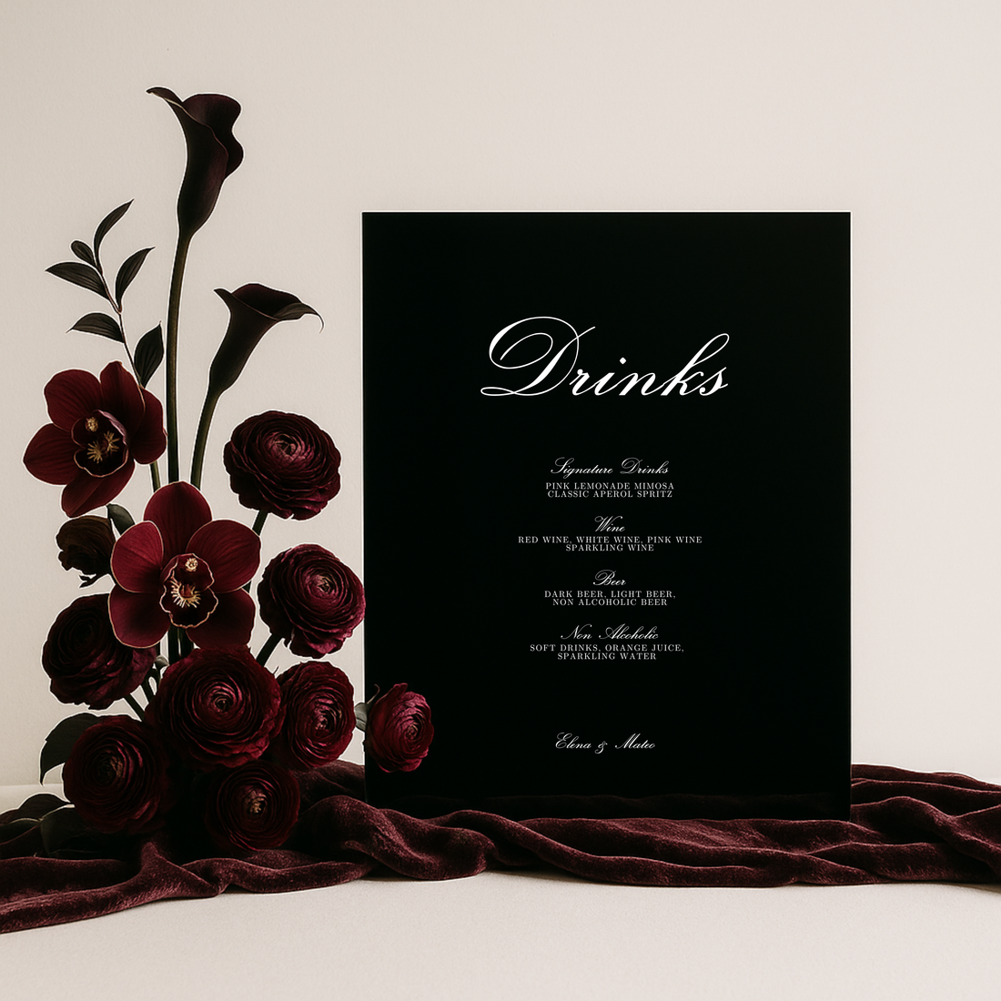 Drinks & Bar Sign IX | Reina Collection | Wedding Signage