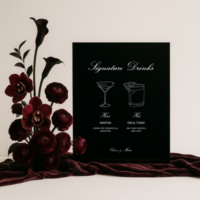 Drinks & Bar Sign III | Reina Collection | Wedding Signage