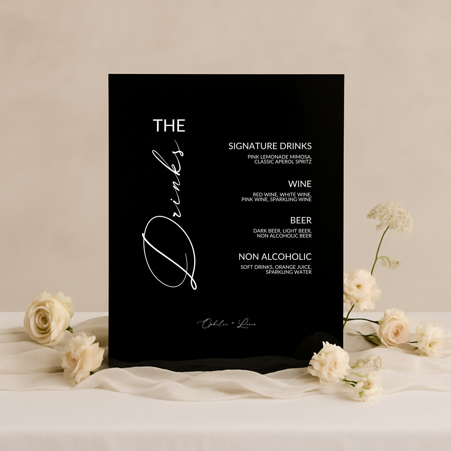 Drinks & Bar Sign I | Aria Collection | Wedding Signage