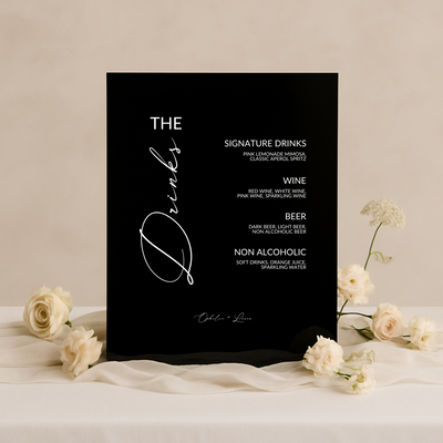 Drinks & Bar Sign I | Aria Collection | Wedding Signage