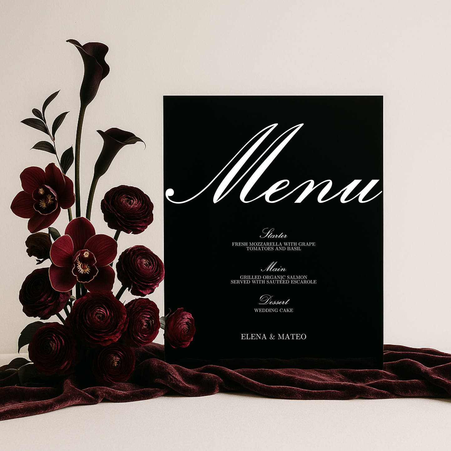 Menu Sign III | Reina Collection | Wedding Signage
