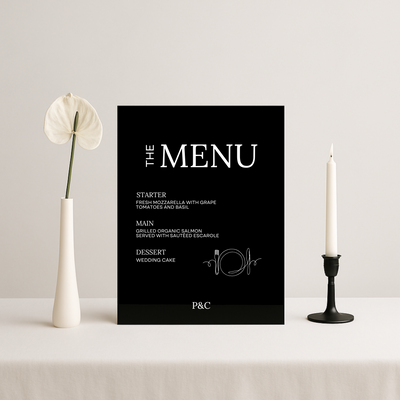 Menu Sign IV | Moda Collection | Wedding Signage