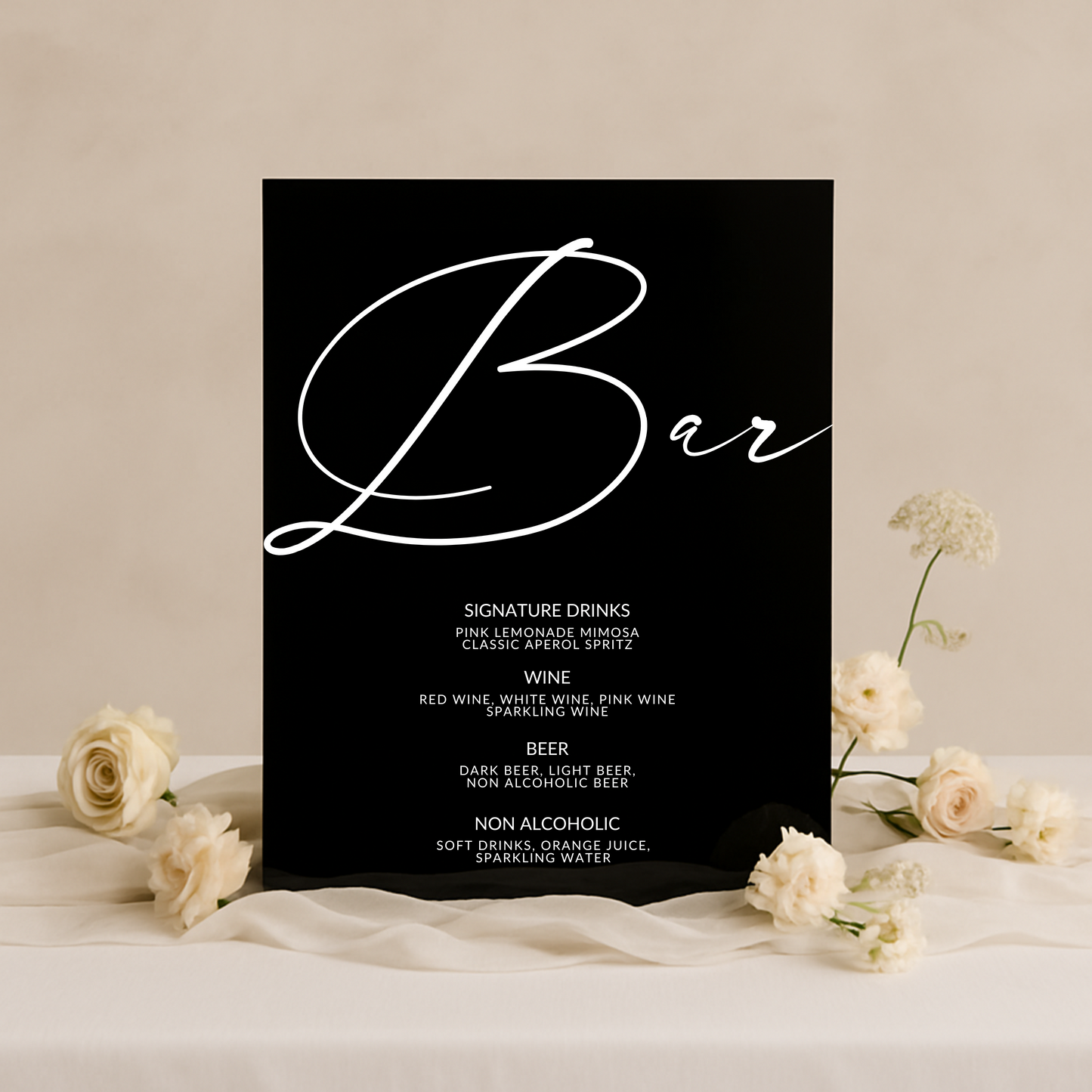 Drinks & Bar Sign II | Aria Collection | Wedding Signage