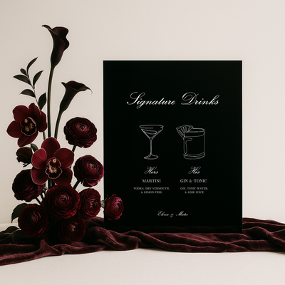 Drinks & Bar Sign VIII | Reina Collection | Wedding Signage