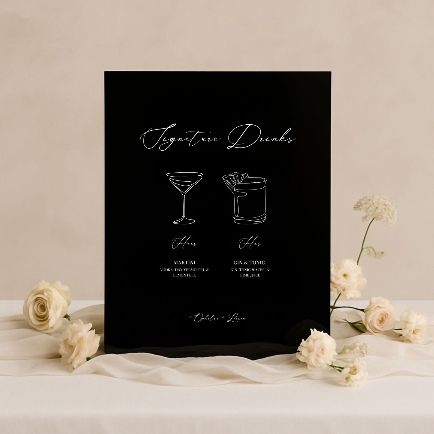 Drinks & Bar Sign III | Aria Collection | Wedding Signage