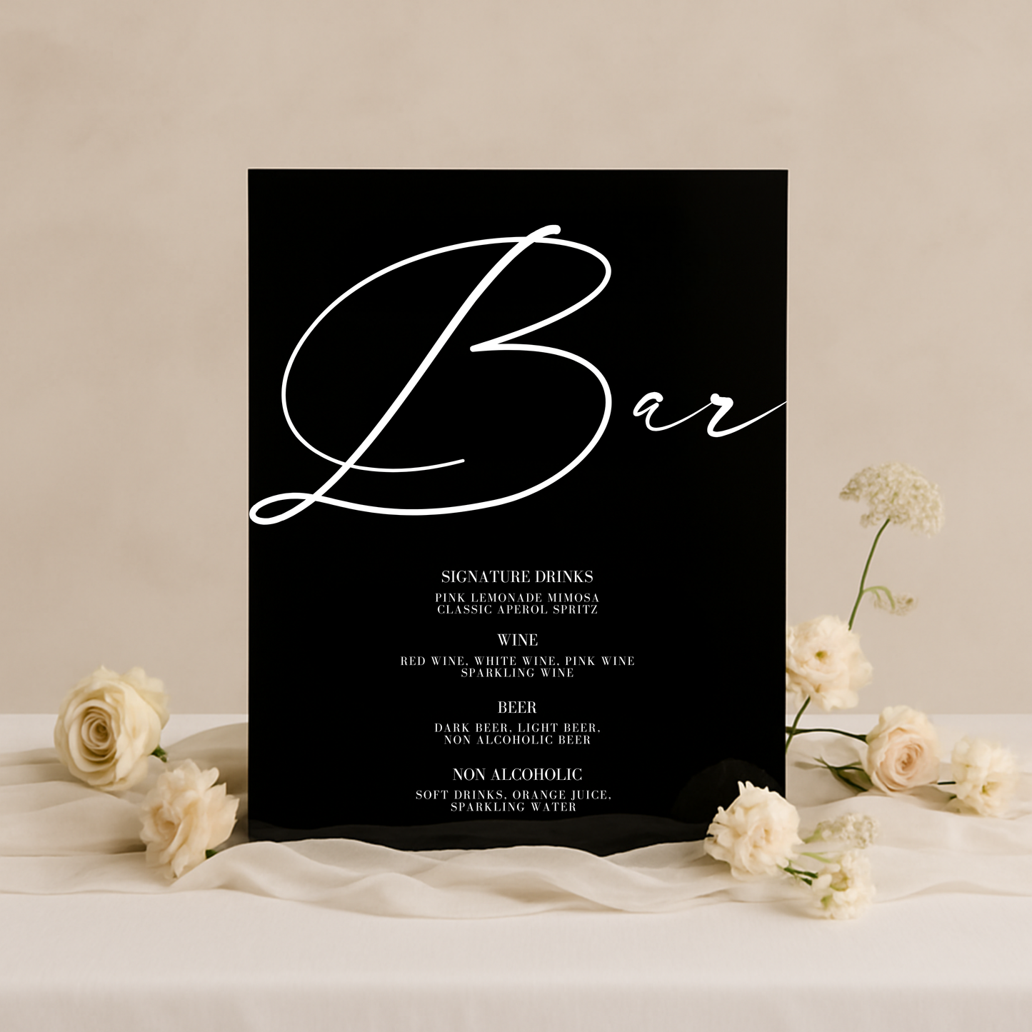 Drinks & Bar Sign II | Aria Collection | Wedding Signage