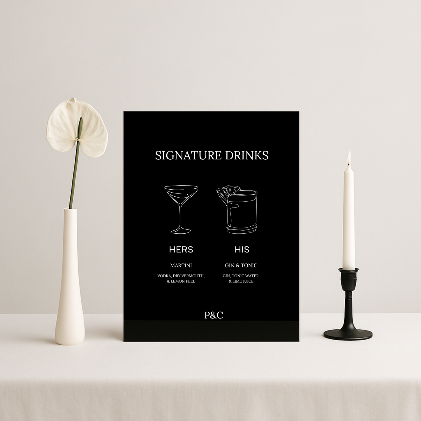 Drinks & Bar Sign III | Moda Collection | Wedding Signage