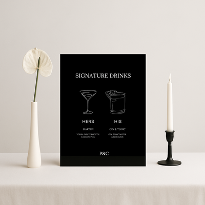 Drinks & Bar Sign III | Moda Collection | Wedding Signage
