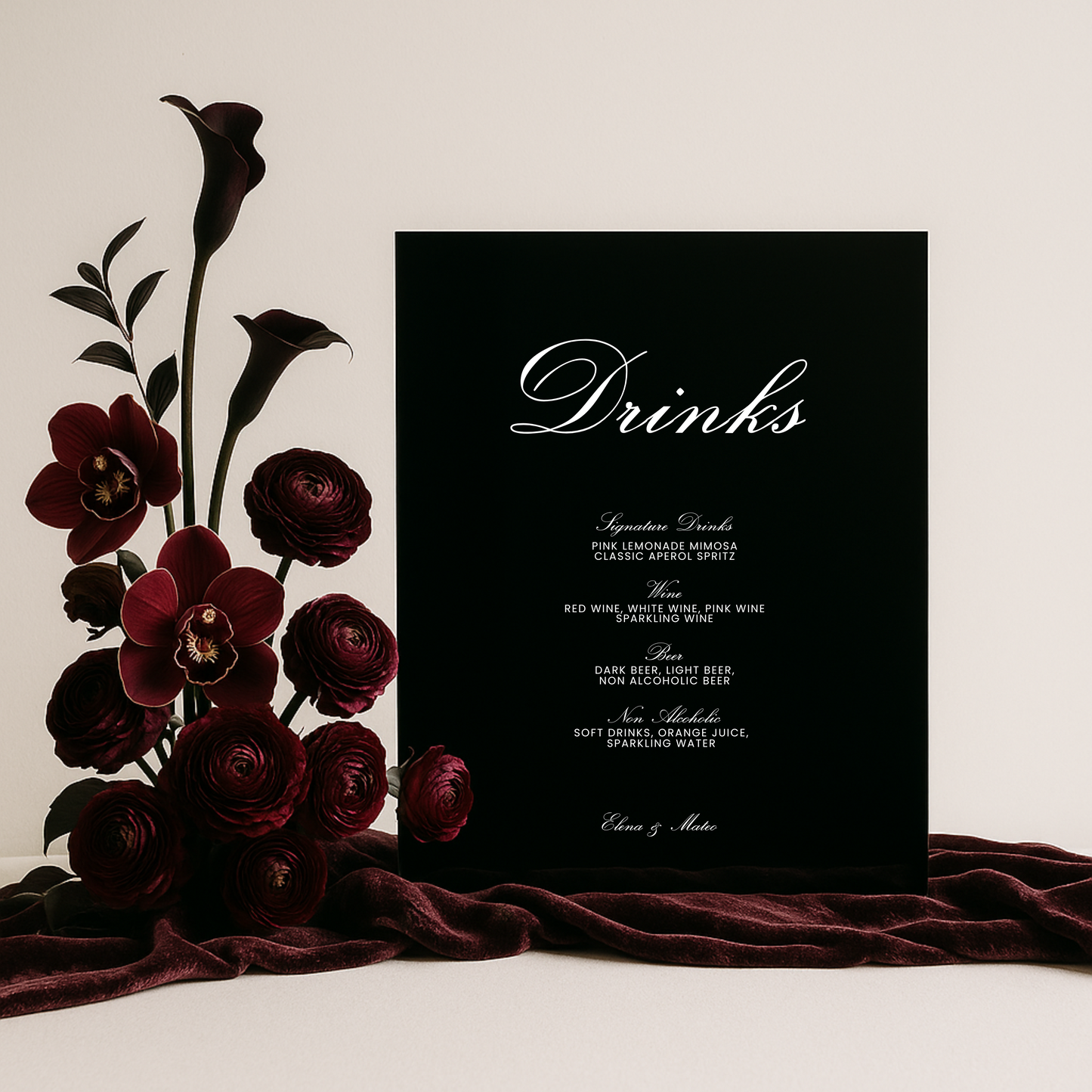 Drinks & Bar Sign IV | Reina Collection | Wedding Signage