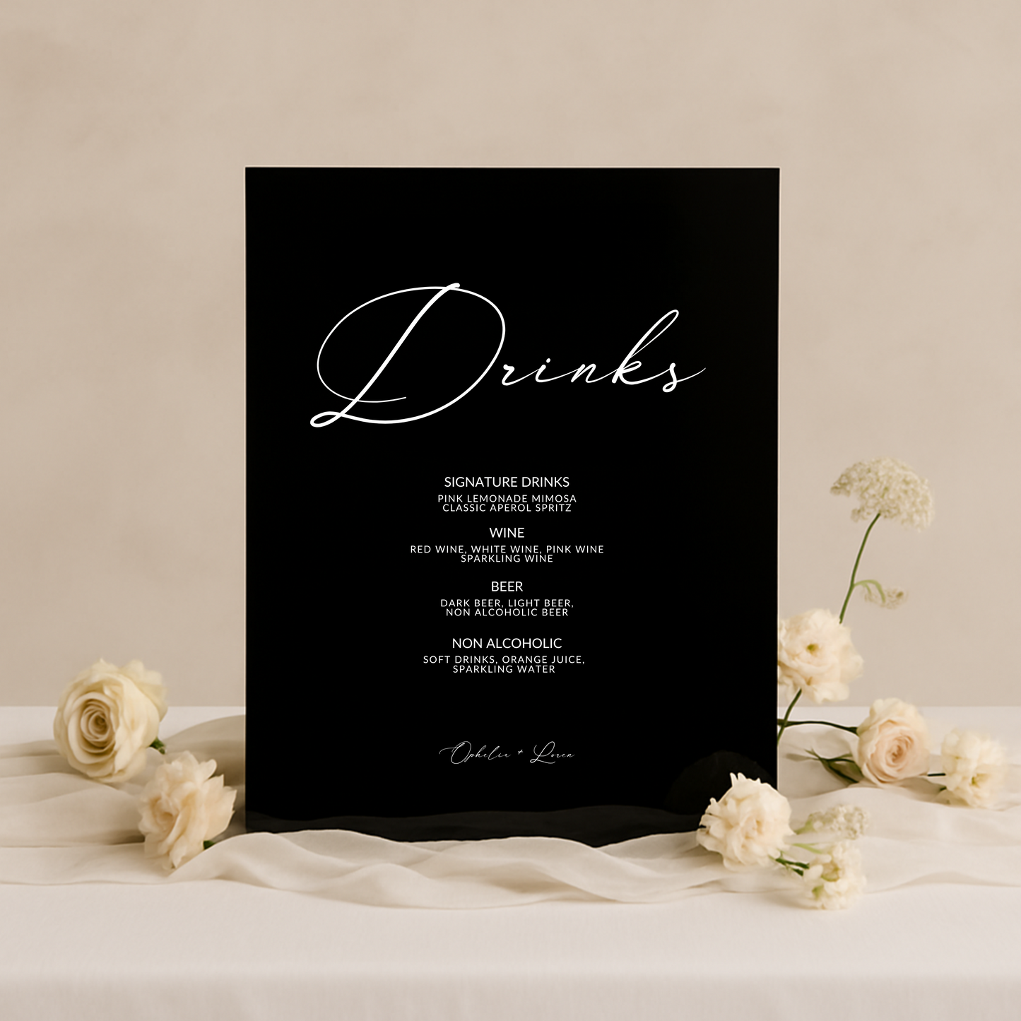 Drinks & Bar Sign IV | Aria Collection | Wedding Signage