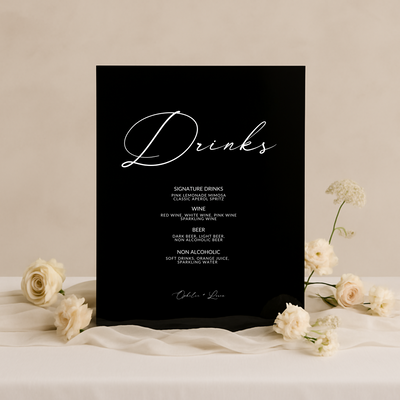 Drinks & Bar Sign IV | Aria Collection | Wedding Signage
